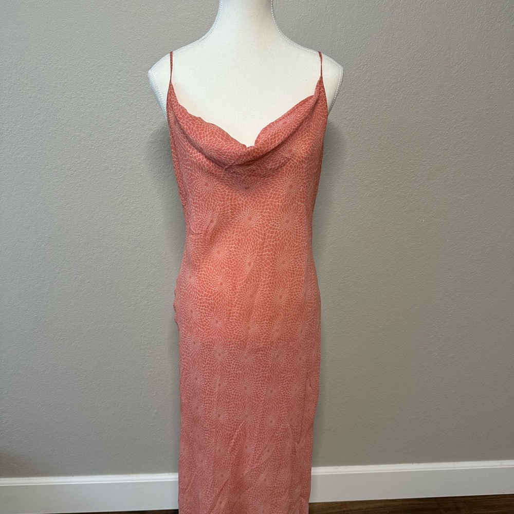Express Coral Cowl Neck Slip Dress